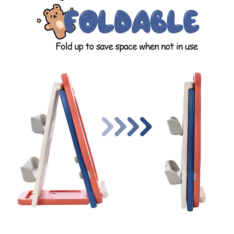 Nieex Standing Foldable EaselDry Erase Board Kids Art Easel with Stool